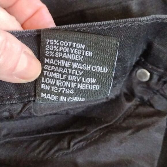 Y2K Kno Betta Black Distressed Rip Straight Leg Biker Jeans Size 36 - Picture 14 of 14